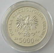 Poland 5000 Zlotych 1989 Medieval Town of Toruń Silver