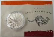 Australia 1 Dollar 2002 Kangaroo 1 Oz Silver