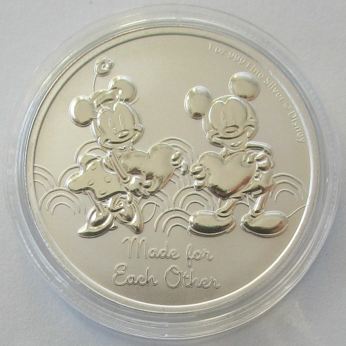 Niue 2 Dollars 2023 Disney Mickey Mouse & Minnie Mouse 1 Oz Silver