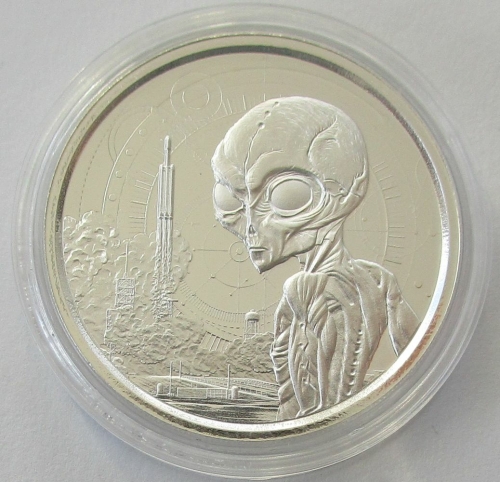 Ghana 5 Cedis 2021 Alien 1 Oz Silver