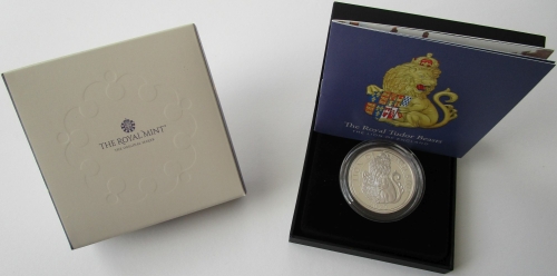 Großbritannien 5 Pounds 2022 Royal Tudor Beasts Lion of England PP