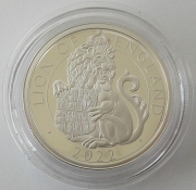 United Kingdom 5 Pounds 2022 Royal Tudor Beasts Lion of England 2 Oz Silver Proof