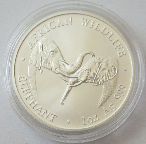 Zambia 5000 Kwacha 2002 Elephant 1 Oz Silver
