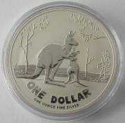 Australia 1 Dollar 2007 Kangaroo 1 Oz Silver