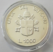 Vatican 1000 Lire 1990 Pope John Paul II Silver