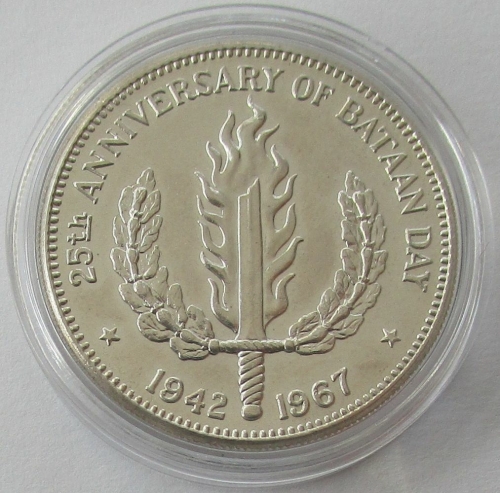Philippinen 1 Piso 1967 25 Jahre Bataan Day