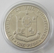 Philippines 1 Piso 1967 25 Years Bataan Day Silver