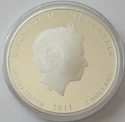 Australia Three Coin Set 2011 Lunar II Rabbit 3.5 Oz Silver Proof