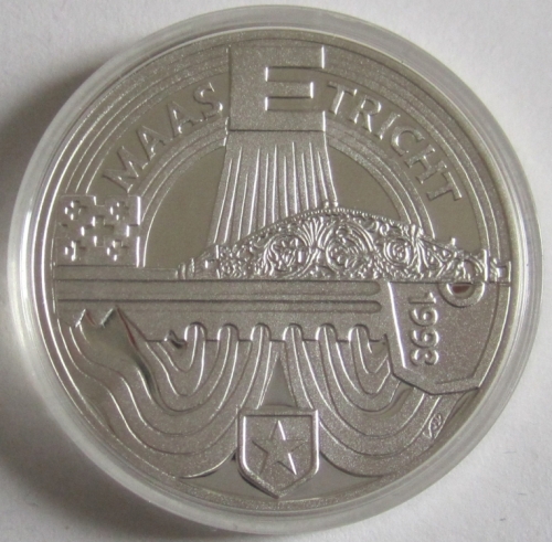 Netherlands 25 ECU 1993 Maastricht Treaty Silver