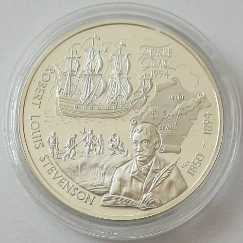 Samoa 10 Tala 1994 Ships Robert Louis Stevenson Silver