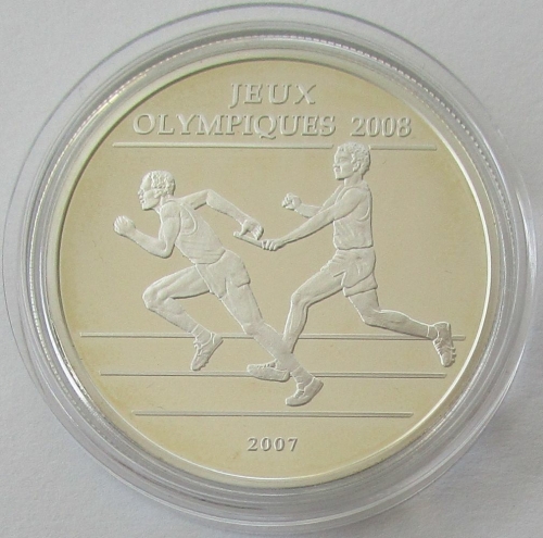 Congo 1000 Francs 2007 Olympics Beijing Relay Race Silver