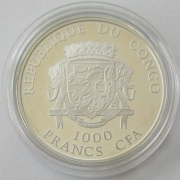 Congo 1000 Francs 2007 Olympics Beijing Relay Race Silver