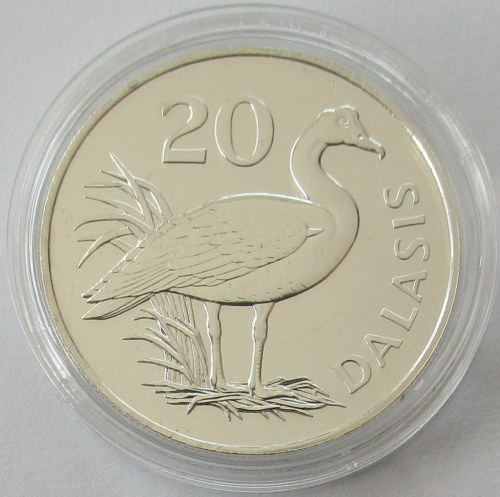 Gambia 20 Dalasis 1977 15 Jahre WWF Sporngans BU