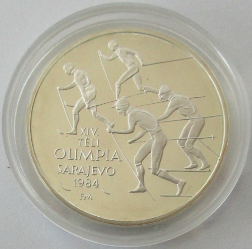 Ungarn 500 Forint 1984 Olympia Sarajevo Skilanglauf PP