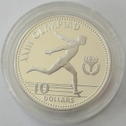 Bahamas 10 Dollars 1984 Olympics Los Angeles Sprint Silver