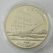 Guernsey 5 Pounds 2009 Ships Discovery Silver