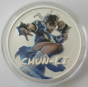 Tuvalu 1 Dollar 2022 Street Fighter Chun-Li Koloriert