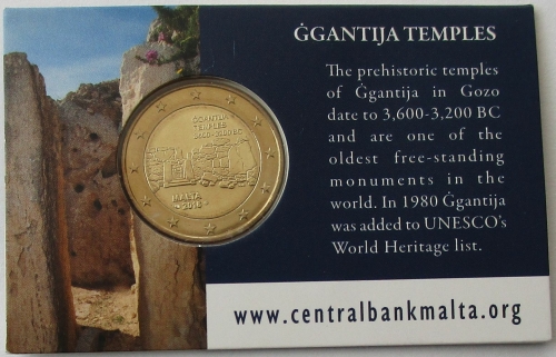 Malta 2 Euro 2016 Prähistorische Stätten Ġgantija-Tempel BU