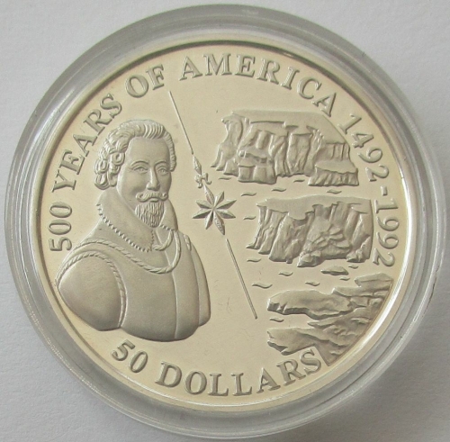 Cook-Inseln 50 Dollars 1993 500 Jahre Amerika Martin Frobisher