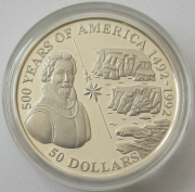 Cook Islands 50 Dollars 1993 500 Years America Martin...