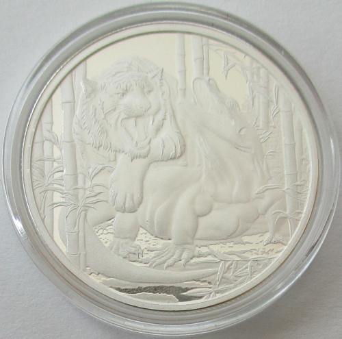 Niue 1 Dollar 2022 Apex Predators Tiger vs. Komodo Dragon 1 Oz Silver