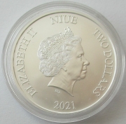 Niue 2 Dollars 2021 Back to the Future II 1 Oz Silver