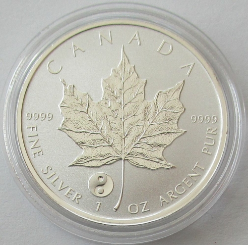 Canada 5 Dollars 2016 Maple Leaf Yin & Yang Privy 1 Oz Silver