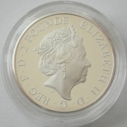 United Kingdom 2 Pounds 2022 Royal Tudor Beasts Lion of England 1 Oz Silver Proof