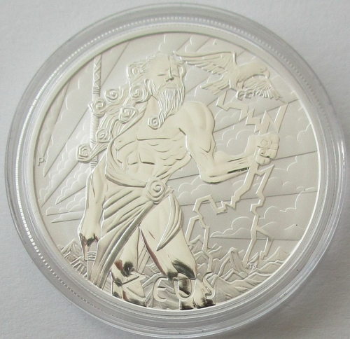 Tuvalu 1 Dollar 2020 Gods of Olympus Zeus 1 Oz Silver
