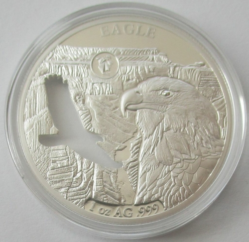 Barbados 5 Dollars 2020 Shapes of America Bald Eagle 1 Oz Silver