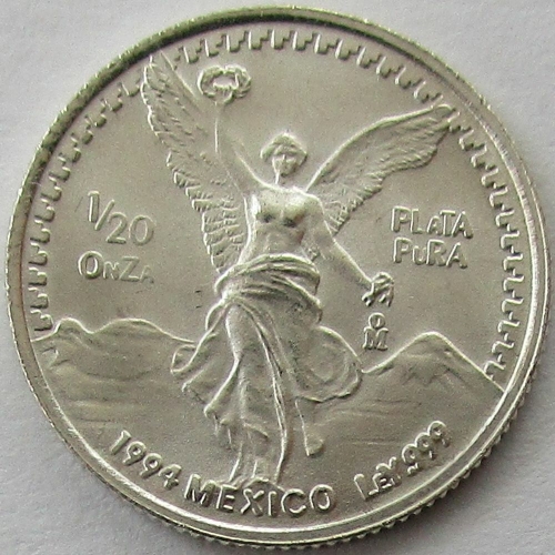 Mexico Libertad 1/20 Oz Silver 1994