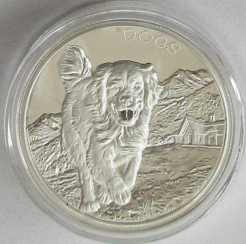 Fiji 50 Cents 2022 Dogs Golden Retriever 1 Oz Silver High Relief