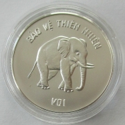 Vietnam 100 Dong 1986 Wildlife Elephant Silver