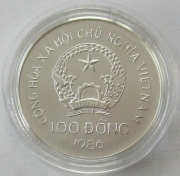 Vietnam 100 Dong 1986 Wildlife Elephant Silver