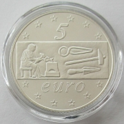 Italy 5 Euro 2003 Science & Craft in Europe Silver BU