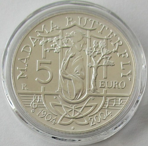 Italy 5 Euro 2004 100 Years Madama Butterfly Silver BU