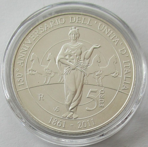 Italien 5 Euro 2011 150 Jahre Nationalstaat BU