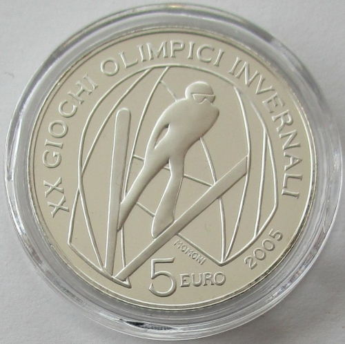 Italy 5 Euro 2005 Olympics Turin Ski Jumping Silver