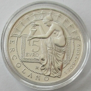 Italy 5 Euro 2009 300 Years Herculaneum Silver