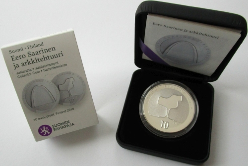 Finland 10 Euro 2010 Eurostar Eero Saarinen Silver Proof