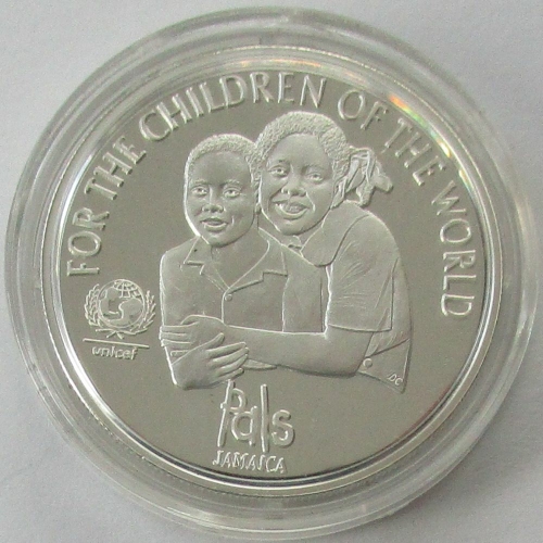 Jamaica 25 Dollars 2001 UNICEF Silver