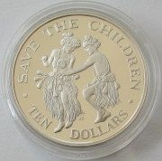 Cook Islands 10 Dollars 1990 70 Years Save the Children...