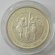 Tanzania 100 Shilingi 1990 70 Years Save the Children Fund Silver