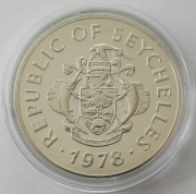 Seychelles 100 Rupees 1978 15 Years WWF White-Tailed Tropicbird Silver BU