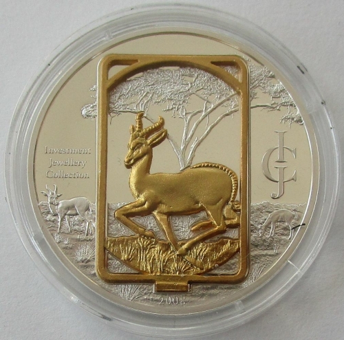 Malawi 50 Kwacha 2008 Investment Jewellery Collection Springbock