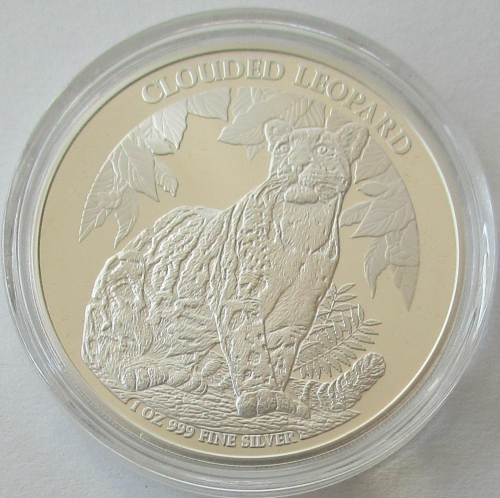 Cambodia 3000 Riels 2023 Wildlife Clouded Leopard 1 Oz Silver