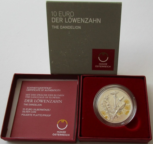 Österreich 10 Euro 2022 Blumen Löwenzahn PP