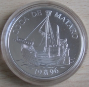 Spain 5 ECU 1996 Ships Coca de Mataro 1 Oz Silver