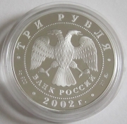 Russia 3 Roubles 2002 Football World Cup in Japan & South Korea 1 Oz Silver