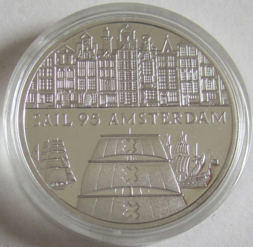 Netherlands 2 ECU 1995 Sail in Amsterdam Cityscape Silver